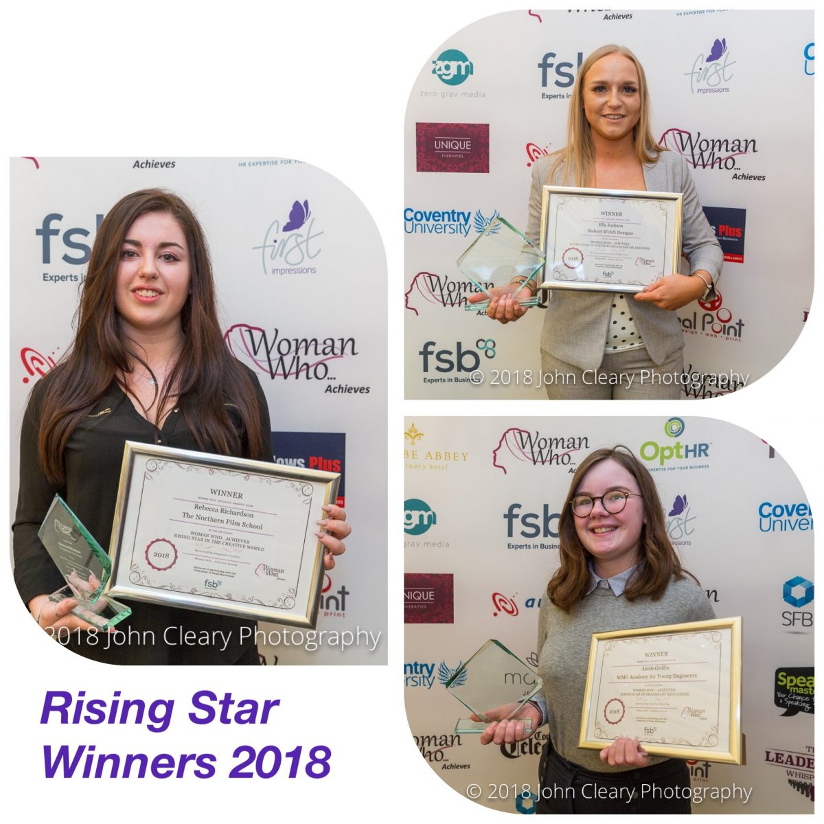 Congratulations to the Woman Who Achieves Rising Star Finalists 2019 Sponsored by Coventry University and Imaginate Creative