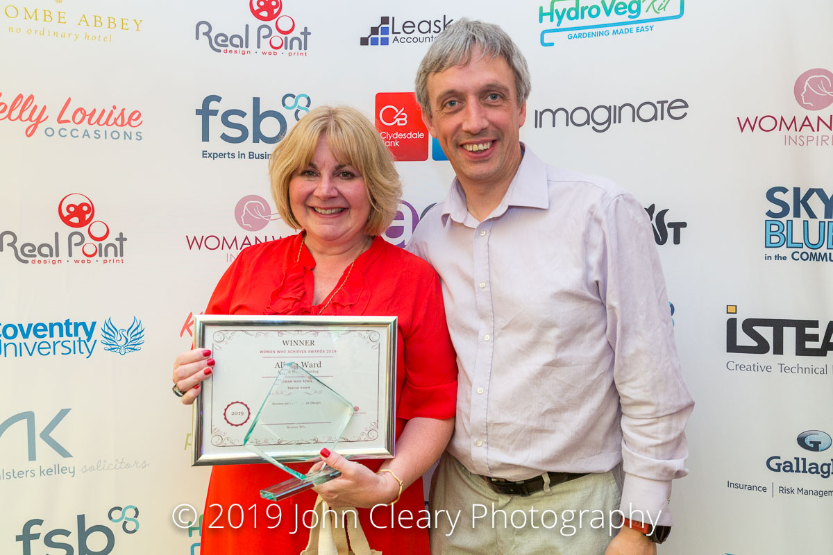 Congratulations Alison Ward, Alison Ward Training, Winner of a Woman Who Achieves Special Award Sponsored by Realpoint Design