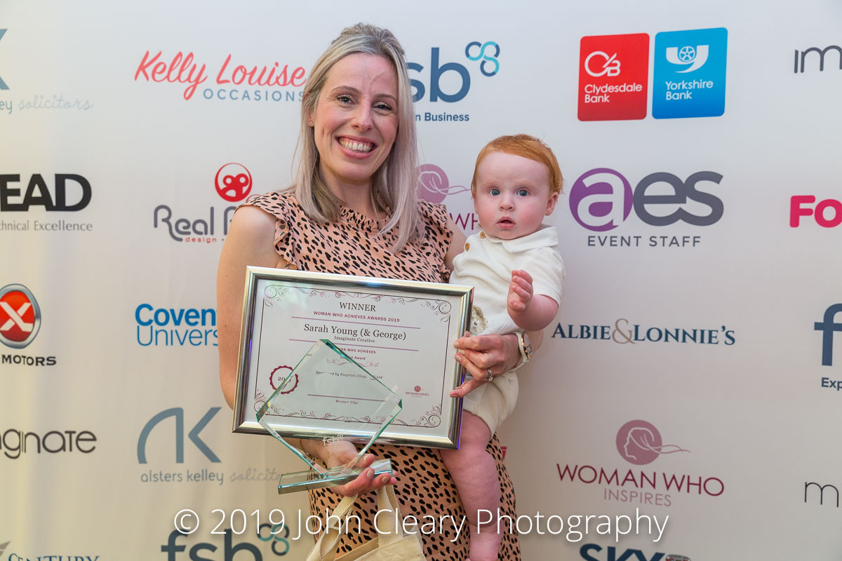 Congratulations Sarah Young, Imaginate Creative, Winner of a Woman Who Achieves Special Award Sponsored by Foxprint