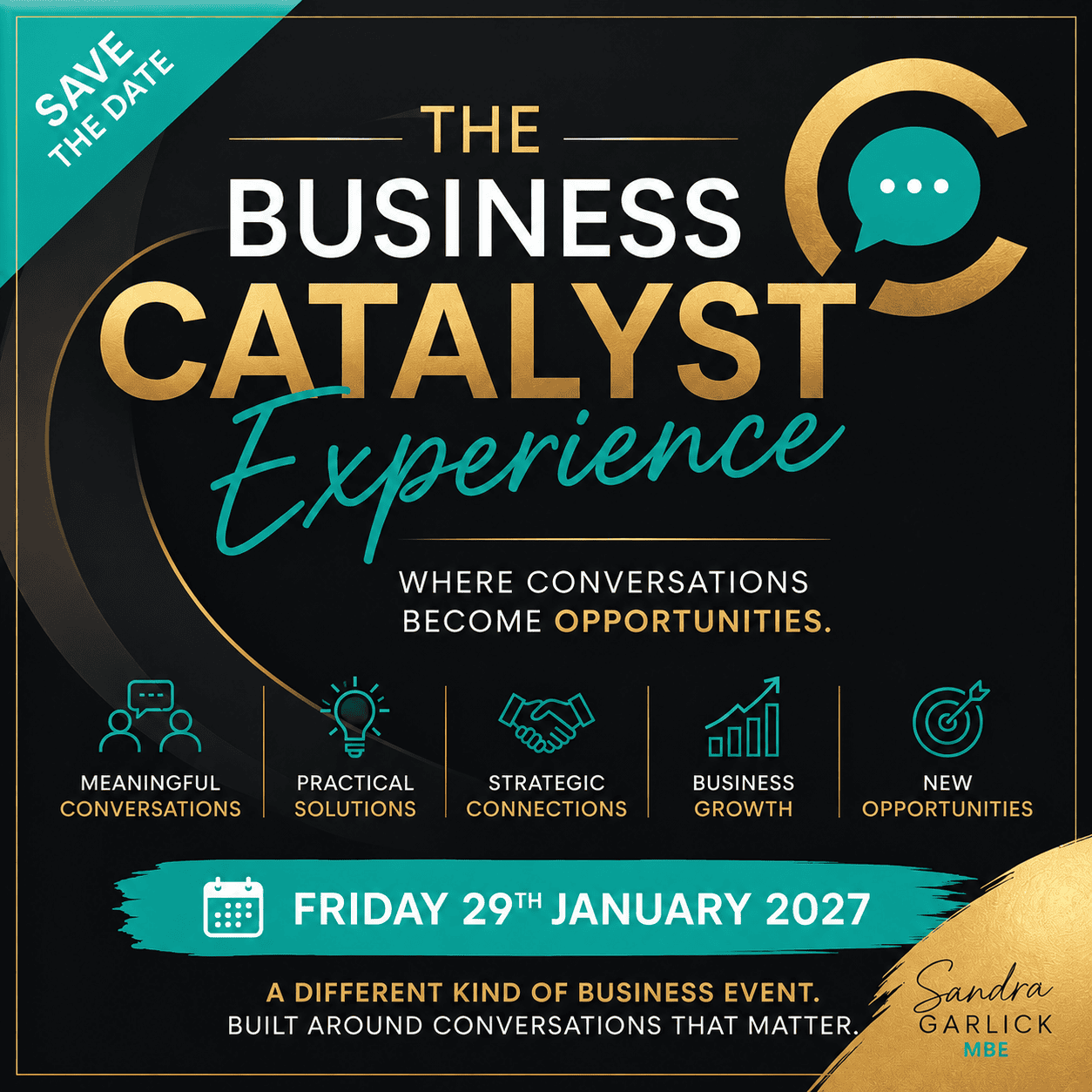 The Business Catalyst Experience on Friday 29th January 2027 hosted by Sandra Garlick MBE